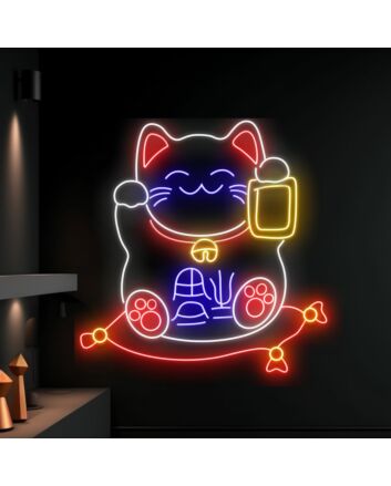 Lucky Cat Japanese Led Neon Sign Cat Led Light