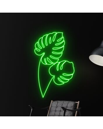 Monstera Leaf Led Neon Sign Monstera Leaf Led Light Restaurant Wall Led Art Deco
