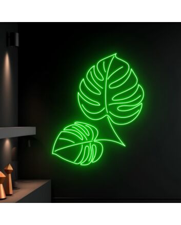 Monstera Leaf Led Neon Sign Art Deco Green Leaf
