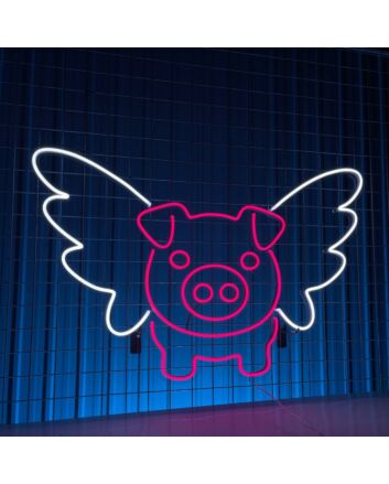 Pig Angel Wings Cute Pig Neon Light Room Decor LED Neon Sign