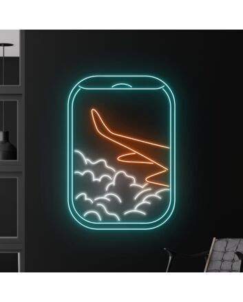 Plane Window View Cloud Led Neon Sign Custom View Cloud Led Sign