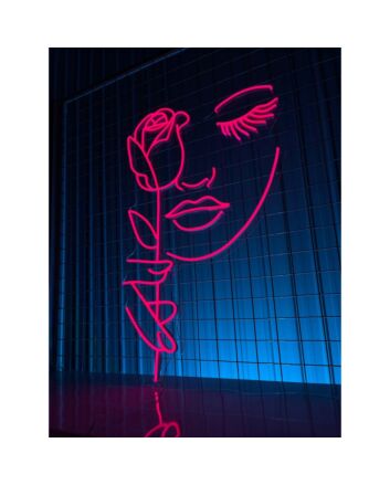 Rose Woman Girl Flower Neon Led Light Womanr Bar Hanging Led Neon Sign Light Bar