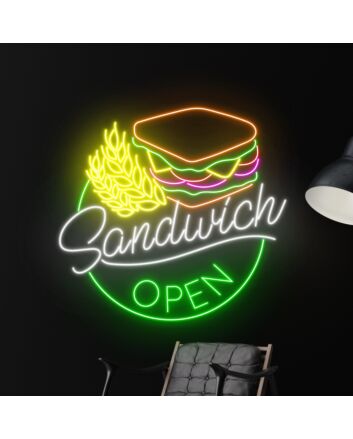 Sandwich Open Restaurant Led Neon Sign Sandwiches Neon Light