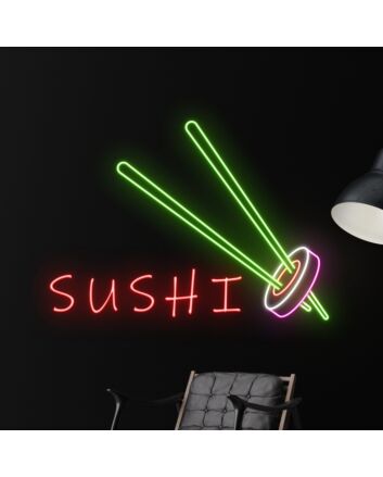 Sashimi Japanese Logo Deco Sushi Hanging Led Neon Sign Light Sushi Store Wall Deco
