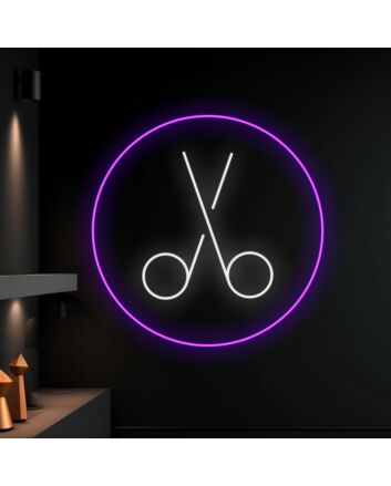 Scissors Neon Led Sign Welcome Spa Logo Wall Art Decor