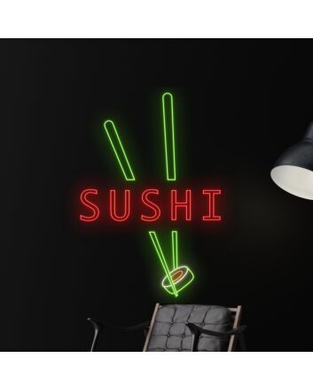Sign Sushi Neon Led Sign Sashimi Japanese Logo Deco Sushi Wall Deco