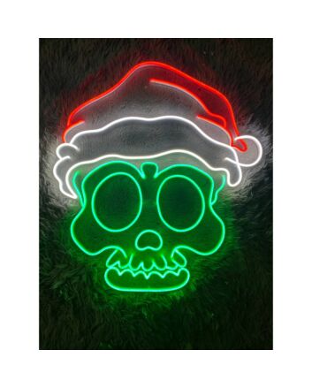 Skull Head Christmas Hat Custom Merry Christmas Neon Light Christmas Decor