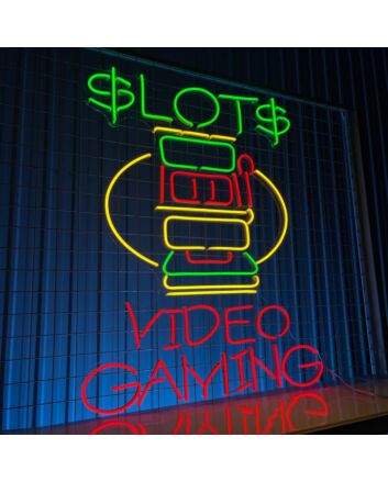 Slots Video Gaming Arcade Bar Hanging Led Neon Sign