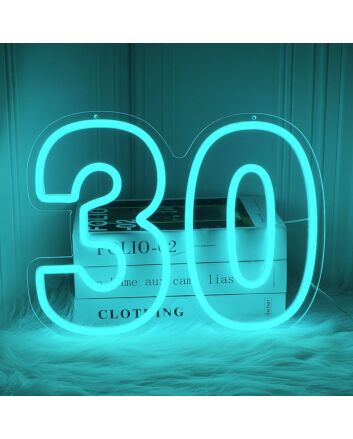 Number Thirty LED Neon Sign