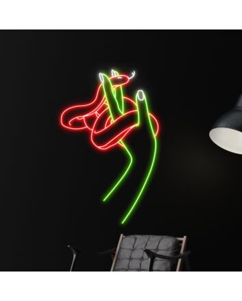 Snake Wrapping Around Hand Led Neon Sign