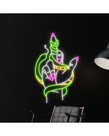Snake Wrapping Around Hand Led Neon Sign Custom Snake Neon Light