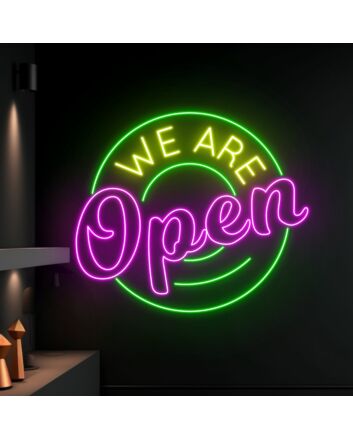 We Are Open Led Neon Sign Restaurant Welcome Decor