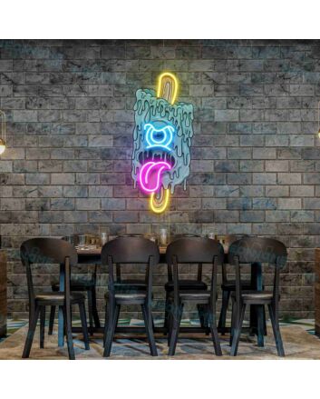 Acrylic Art Work Ice Cream Light Business Logo Artwork Uv Neon Bar Sign