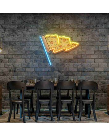 Pizza Flag Led Uv Neon Sign Restaurant Wall Decor Pizza Decor