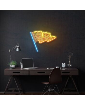 Pizza Flag Led Uv Neon Sign Restaurant Wall Decor Pizza Decor