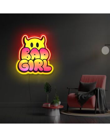Bad Girl Uv Printed Neon Artwork Embrace Your Rebel Spirit