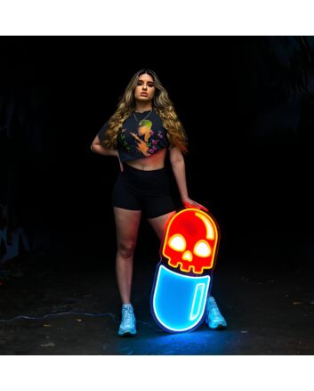 Chill Pill Neon Artwork Serene And Stylish