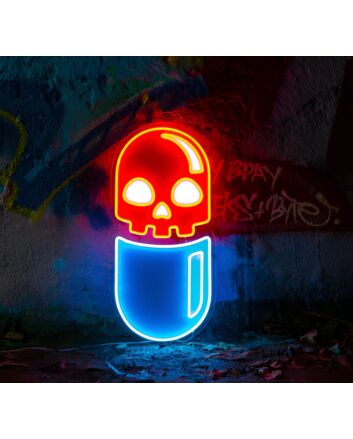 Chill Pill Neon Artwork Serene And Stylish