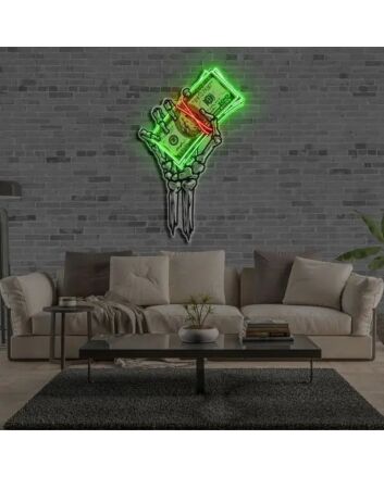 Money Hand Uv Light Neon Art Mastery And Installation Ready