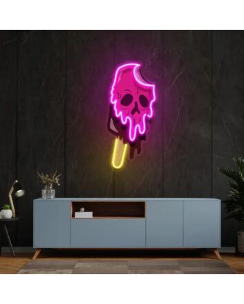 Skull Ice Cream Uv Light Neon Artwork And Installation Kit