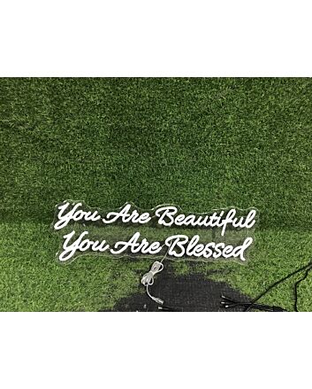 You Are Beautiful You Are Blessed LED Neon Sign