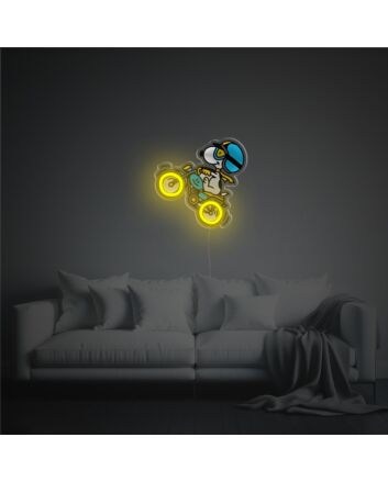 Snoopy Driving Motocycle LED Neon Acrylic Artwork