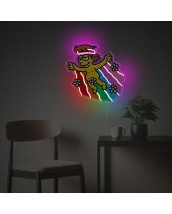 Bart Simpson With Rainbow LED Neon Acrylic Artwork