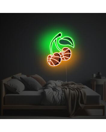 Basketball Cheeries LED Neon Acrylic Artwork