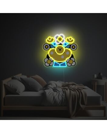 Chinese Ingots Man LED Neon Acrylic Artwork