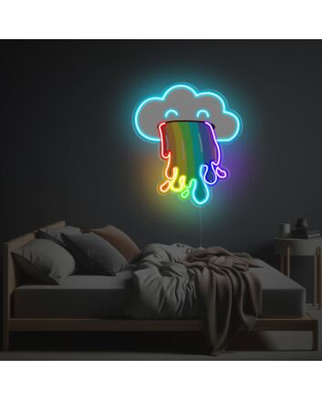 Cloud With Rainbow LED Neon Acrylic Artwork