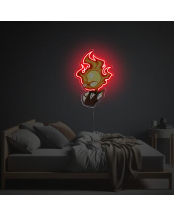 Cool Fire Boy In Suit LED Neon Acrylic Artwork