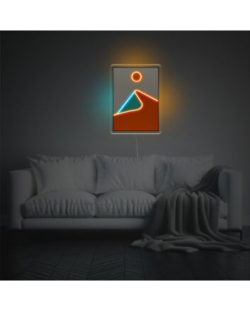 Desert With Sun LED Neon Acrylic Artwork