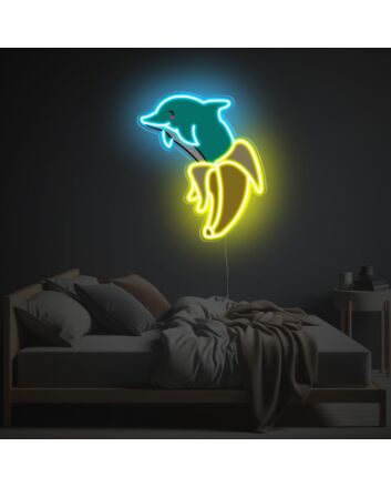 Dolphin Banana LED Neon Acrylic Artwork