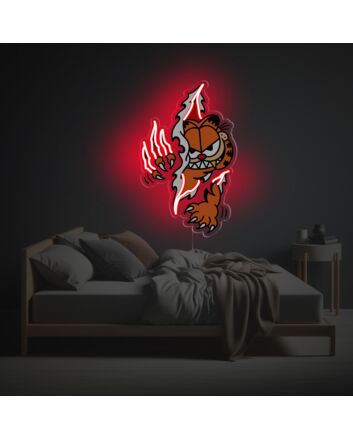 Ferocious Garfield Cat LED Neon Acrylic Artwork