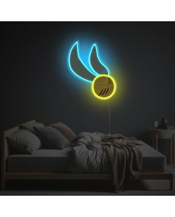 Flying Golden Ball LED Neon Acrylic Artwork