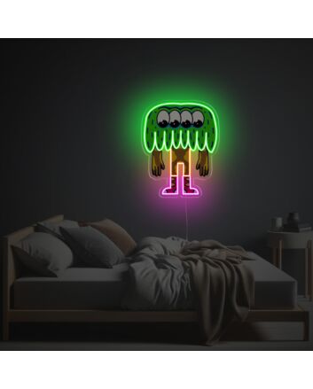 Four-Eyed Green Guy LED Neon Acrylic Artwork