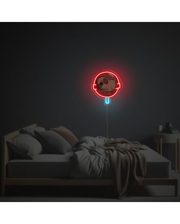 French Bulldog In Lollipop LED Neon Acrylic Artwork