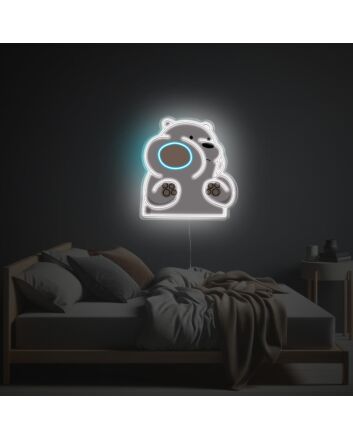 Funny Ice Bear LED Neon Acrylic Artwork