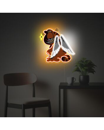 Garfield With White Wing LED Neon Acrylic Artwork