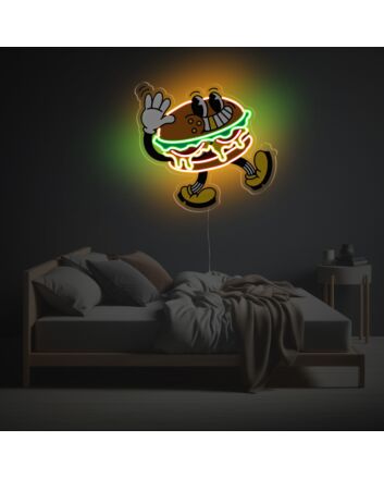 Hamburger Boy LED Neon Acrylic Artwork