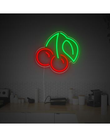 Double Cheeries LED Neon Sign