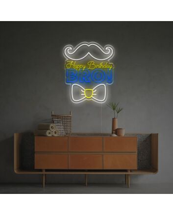 Happy Birthday Bro LED Neon Sign