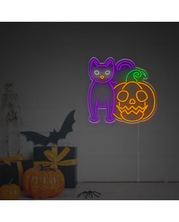 Pumpkin And Wildcat LED Neon Sign