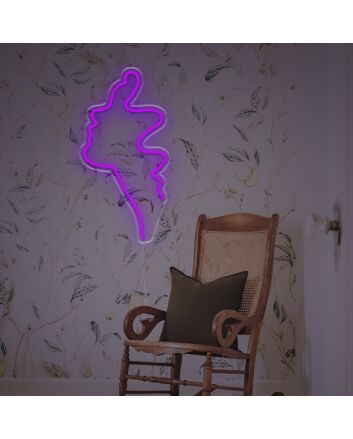 Half Lady Face Outline LED Neon Sign