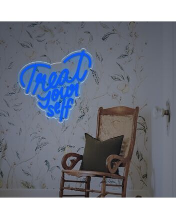 Heart-Shaped Treat Yourself LED Neon Sign