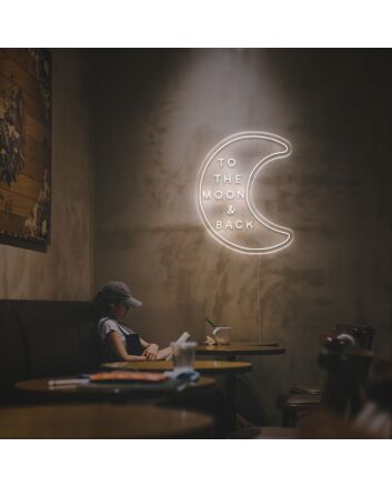 To The Moon And Back With The Moon LED Neon Sign