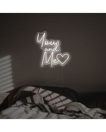 You And Me With Lovely Heart LED Neon Sign