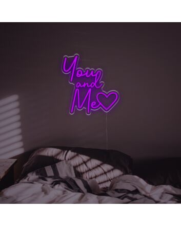 You And Me With Lovely Heart LED Neon Sign