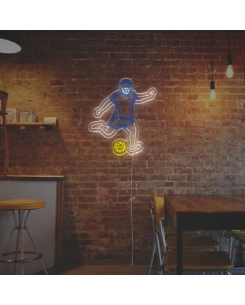 Guy Kicking A Soccer LED Neon Sign