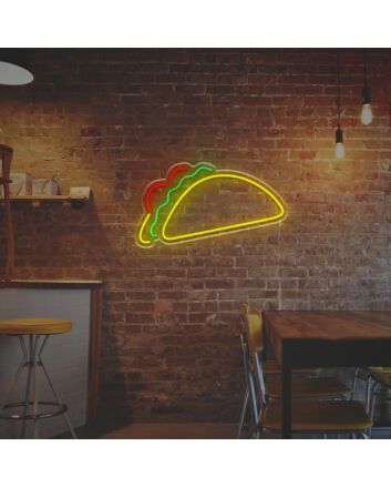 Taco Outline LED Neon Sign